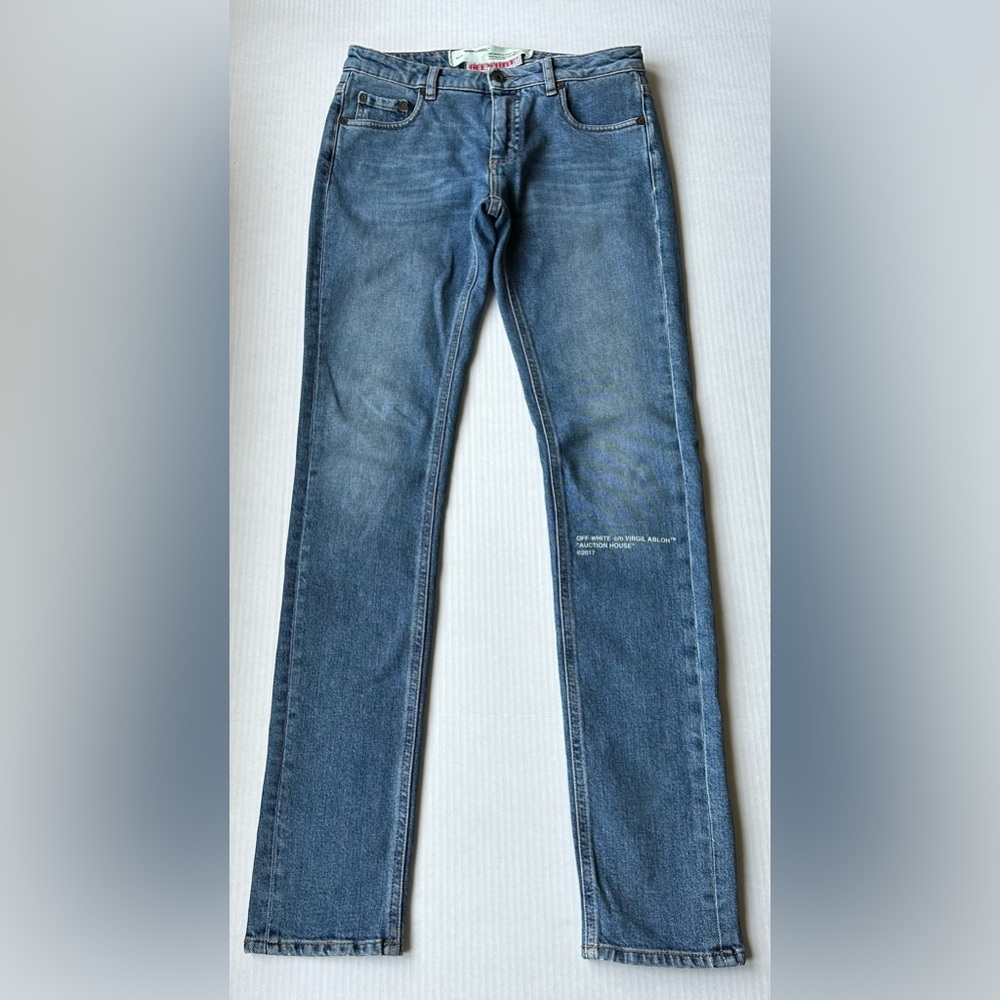 OFF WHITE C/O VIRGIL ABLOH ROSE PRINT SKINNY JEANS Size 26 EUC - Picture 3 of 10